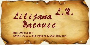 Lilijana Matović vizit kartica